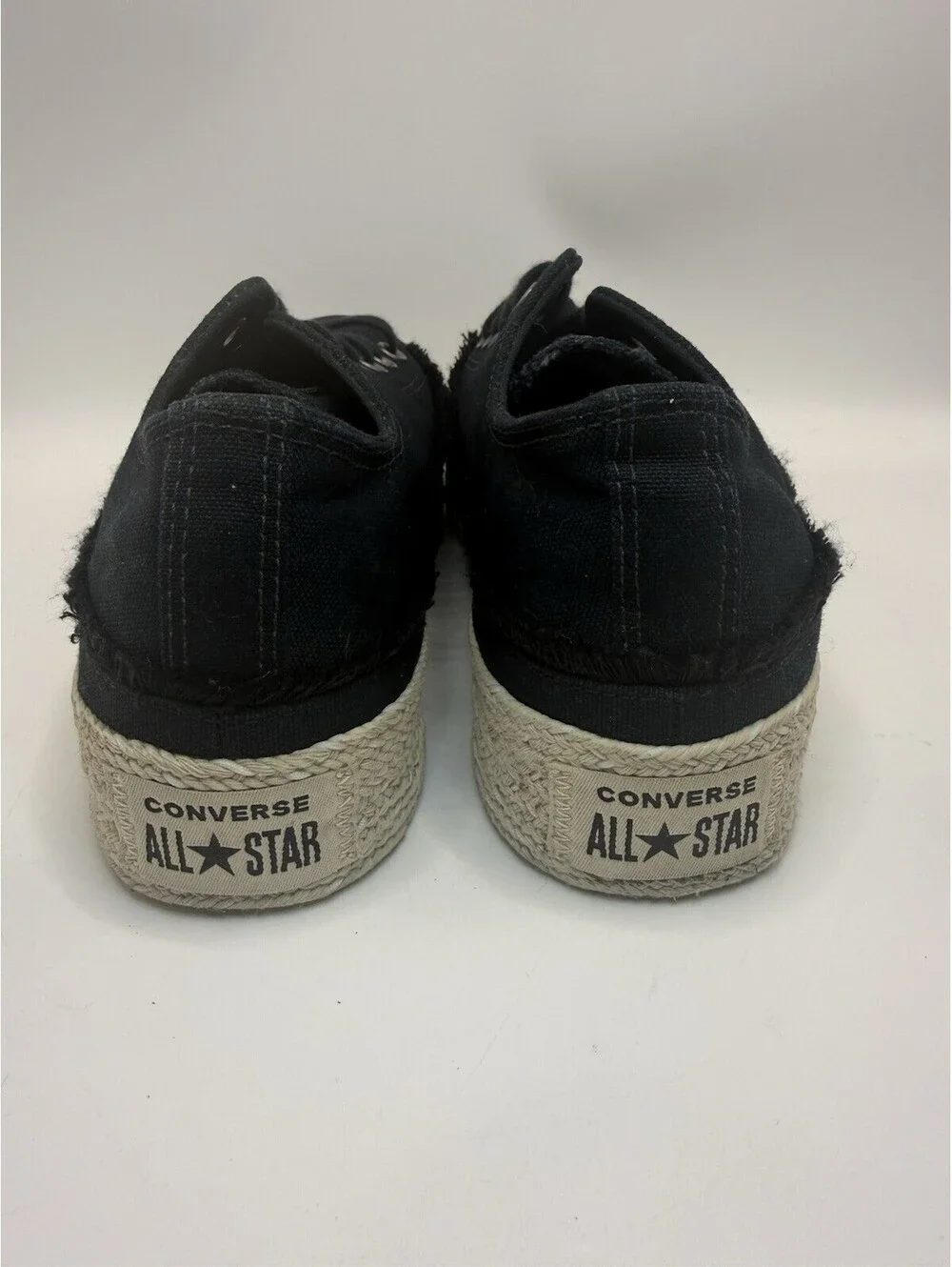 Converse Women’s Shoes Size 7 Black Platform Espadrille Sneakers Canvas NWOB
